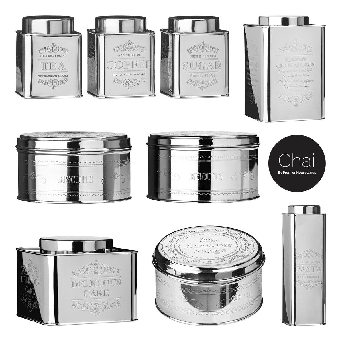 Silver Pasta Canister | Chai