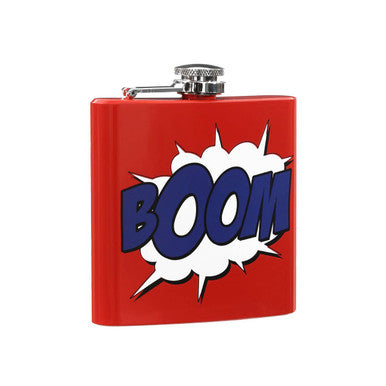 Auden Red Hip Flask With Boom Design