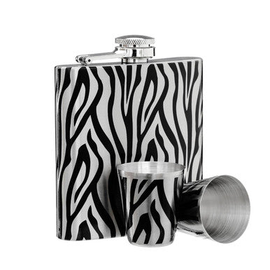 Auden Zebra  Hip Flask And Shot Glasses Set