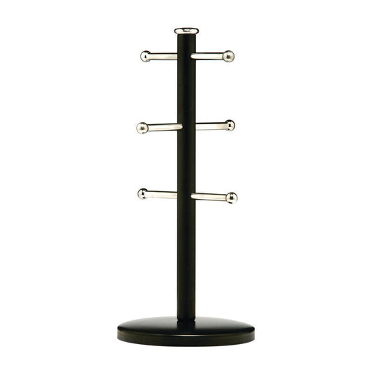 Hirano Matt Black Metal 6 Cup Mug Tree