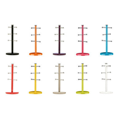 Hirano Matt Black Metal 6 Cup Mug Tree