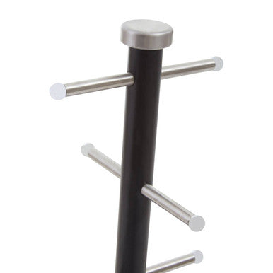 Hirano Matt Black Metal 6 Cup Mug Tree