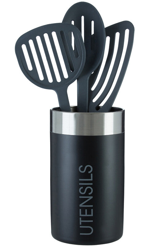 Liberty Black Enamel Finish Utensil Holder