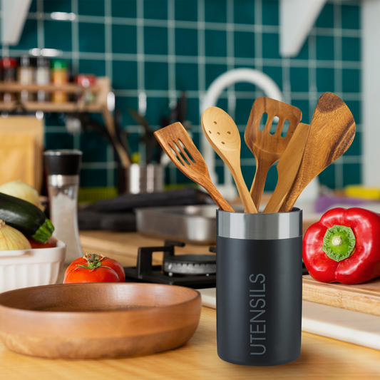 Liberty Black Enamel Finish Utensil Holder