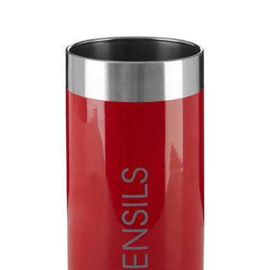 Red Enamel Utensils Holder