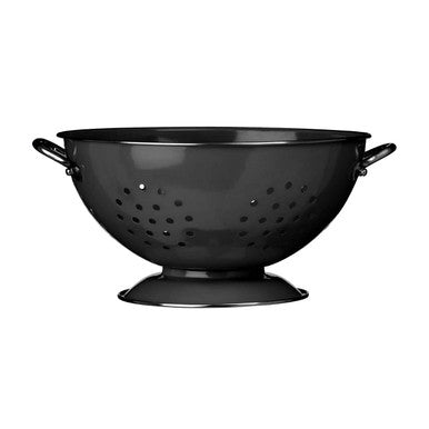 Hollis Retro Black Enamel Colander