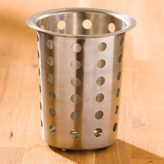 Soren Brushed Stainless Steel Cutlery Caddy with Holes