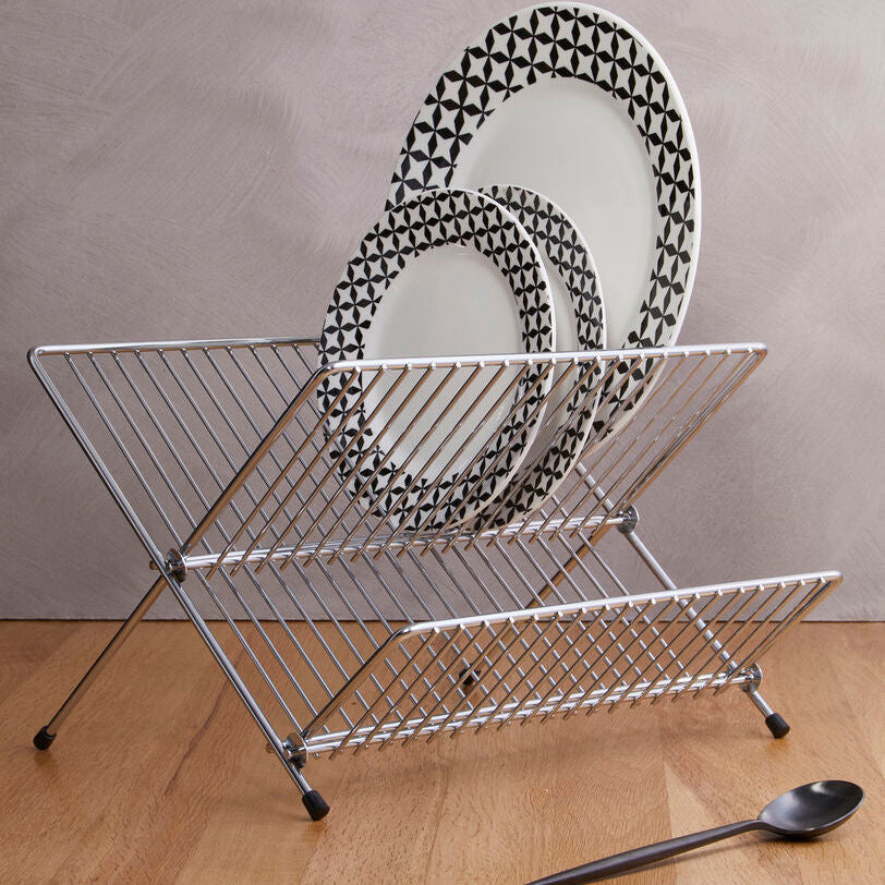 Laurie Small Chrome Folding Dish Drainer
