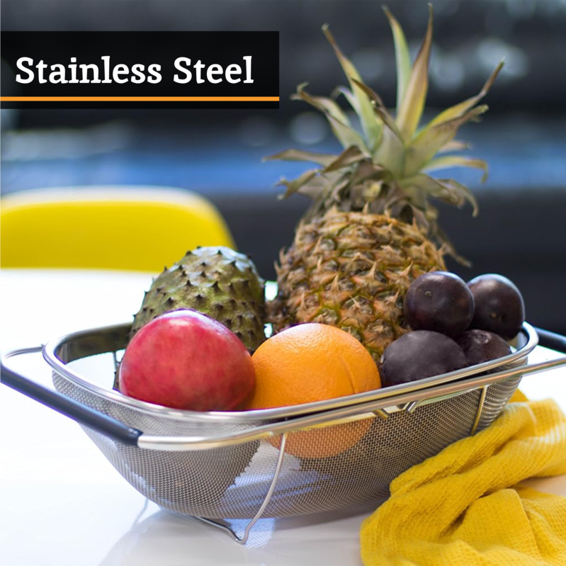 Zenigo Over Sink Drainer with Extendable Black Handles