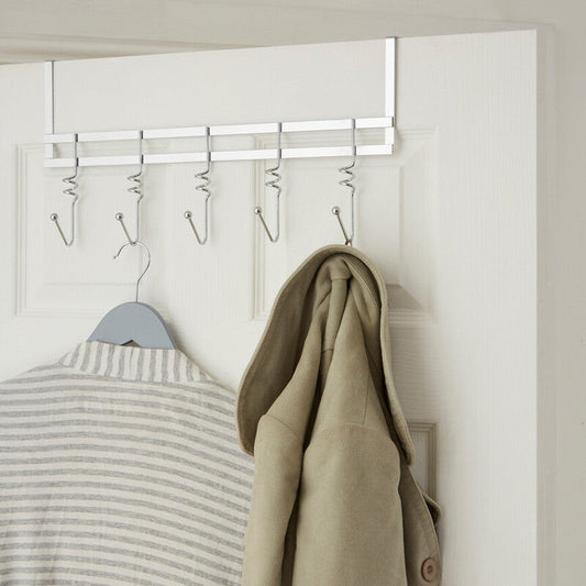 Jaxen Chrome Over Door 5 Five Hook Swirl Hanger