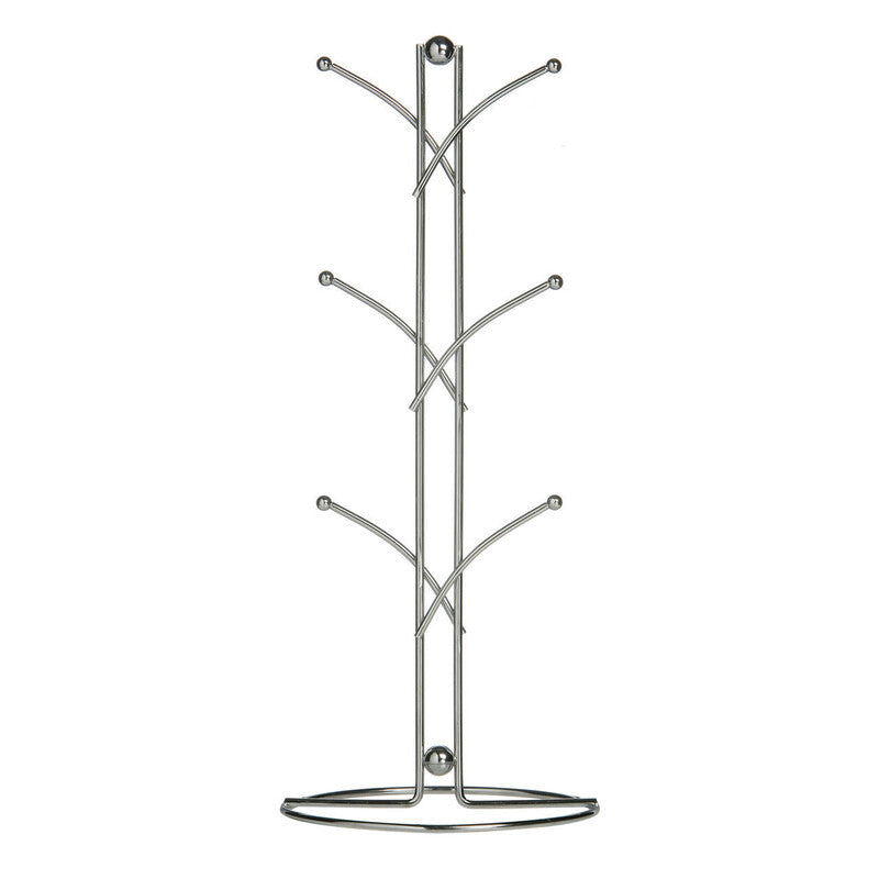 Helix  Chrome 6 Cup Mug Tree