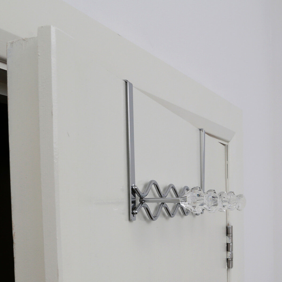 Chrome Over Door Hanger with Five Diamante Hooks | Jaxen