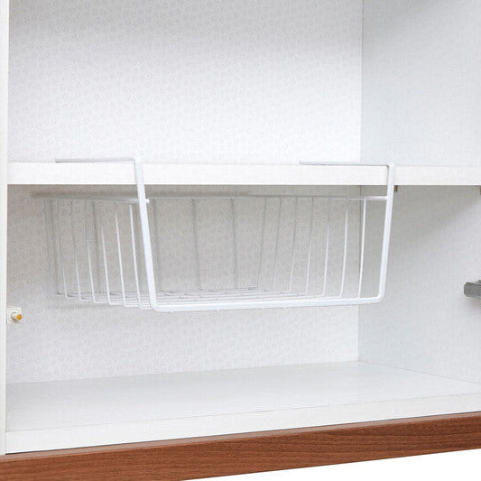 White Under Shelf Large Storage Basket