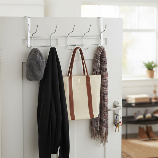 Chic Ten Hook Over Door Chrome Hanger