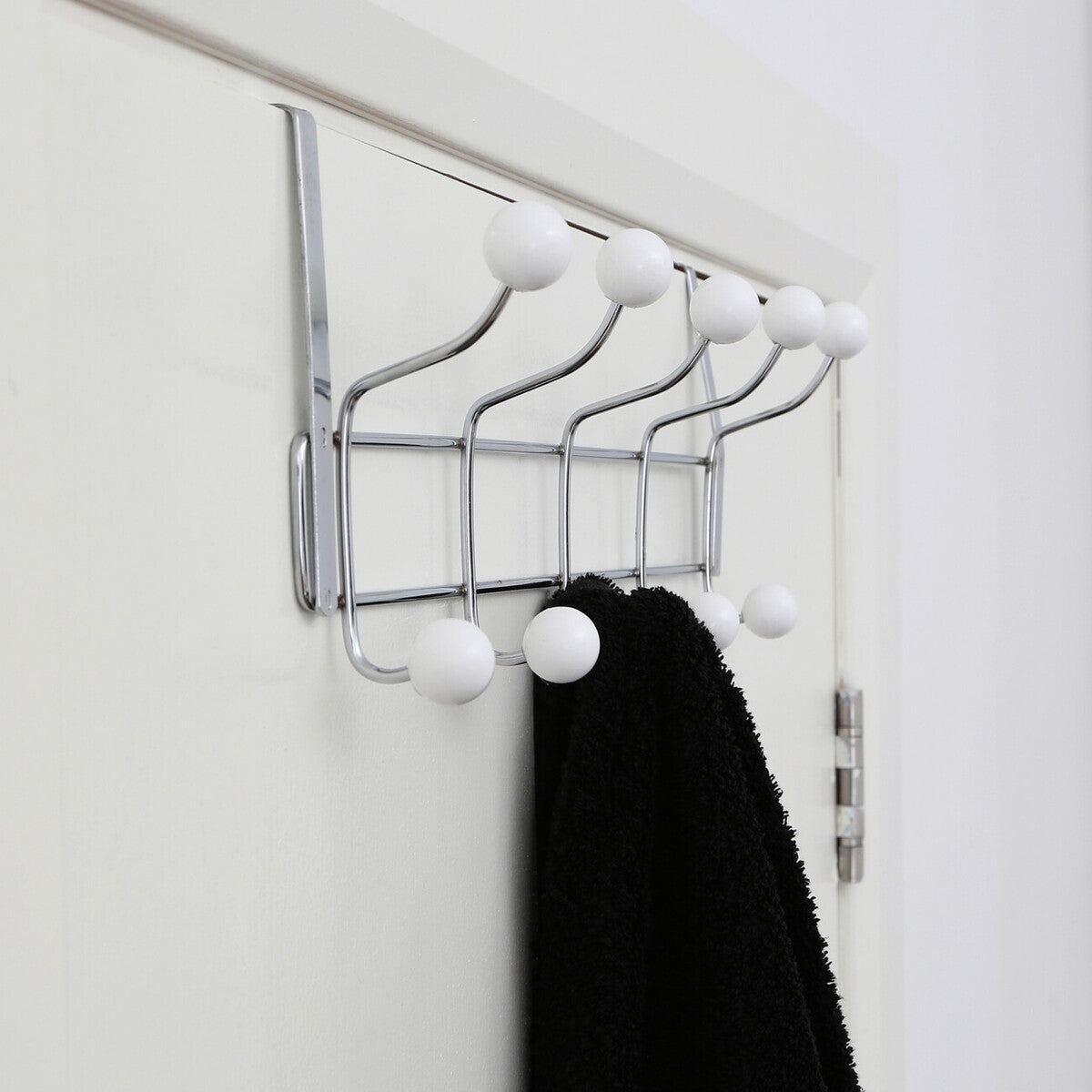 Jaxen Chrome Over Door Hanger with Ten Ball Hooks