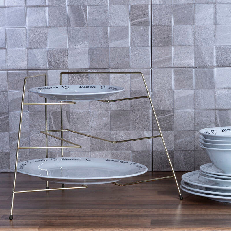 Gold Plated Corner Plate Rack | Rowan