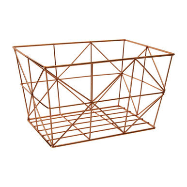 Vertex Copper Finish Tapered Wire Basket