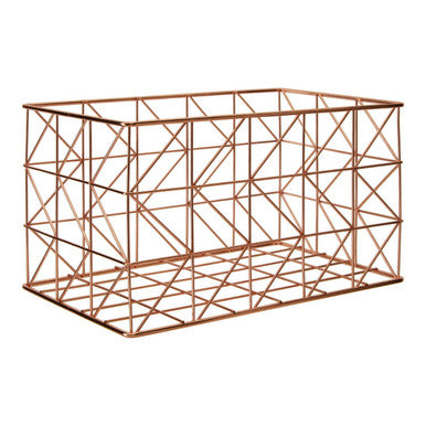 Vertex Copper Finish Zigzag Wire Basket