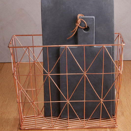 Vertex Copper Finish Zigzag Wire Basket
