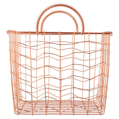 Vertex Wavy Grid Rectangular Wire Basket