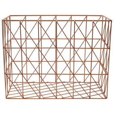 Vertex Copper Finish Cross Design Wire Basket