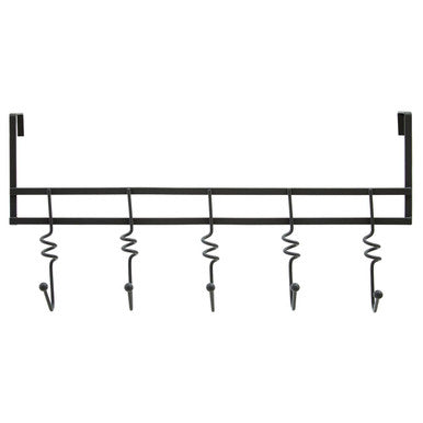 Jaxen Matt Black Over Door 5 Hook Swirl Hanger