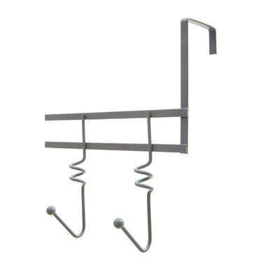 Jaxen Over Door Grey Hanger with Five Swirl Hooks
