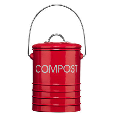 Red Compost Bin With Handle