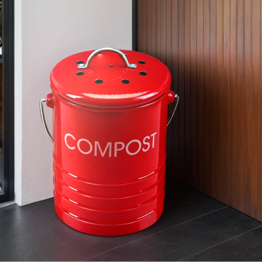 Madison Red Compost Bin with Handle