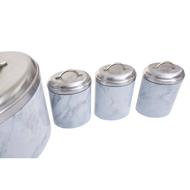 4 Piece Marble Effect Kitchen Storage Set | Easton