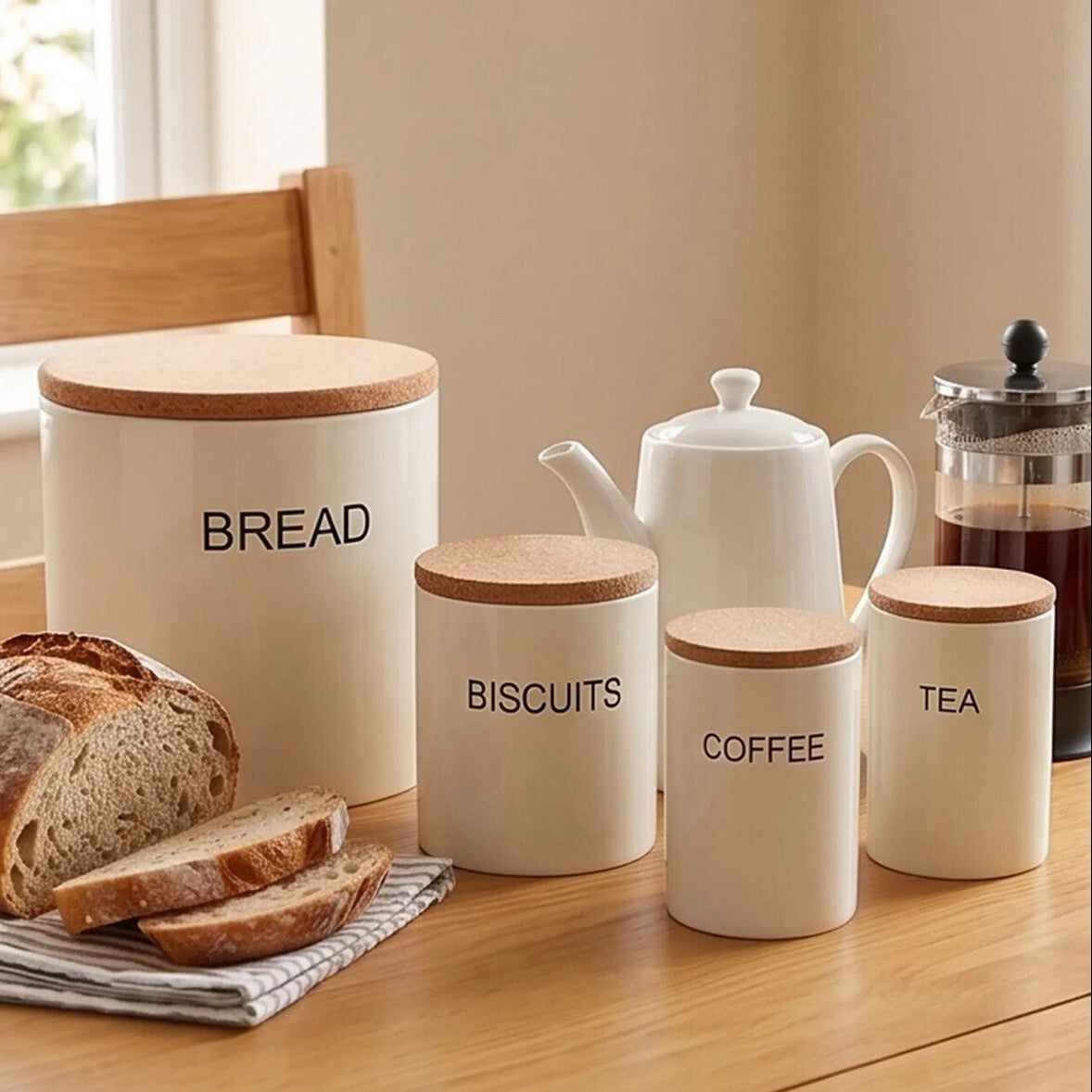 Easton 5 Piece Kitchen  Storage Set in Cream