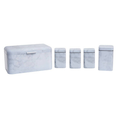 Easton 5 Piece Marble Effect Kitchen Storage Set