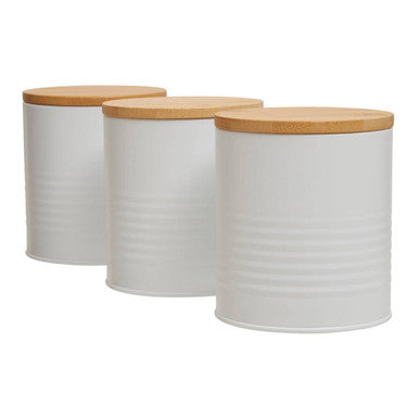 Set Of Three Alton White Cannisters