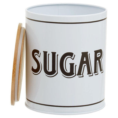 White Metal Sugar Canister | Grocer