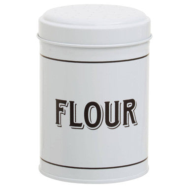 Grocer White Metal Flour Shaker