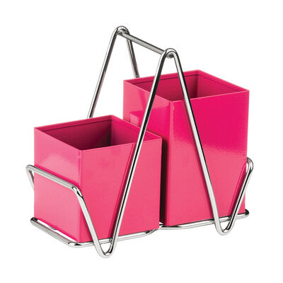 2 Compartment Hot Pink Cutlery Caddy
