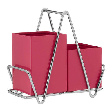 2 Compartment Hot Pink Cutlery Caddy