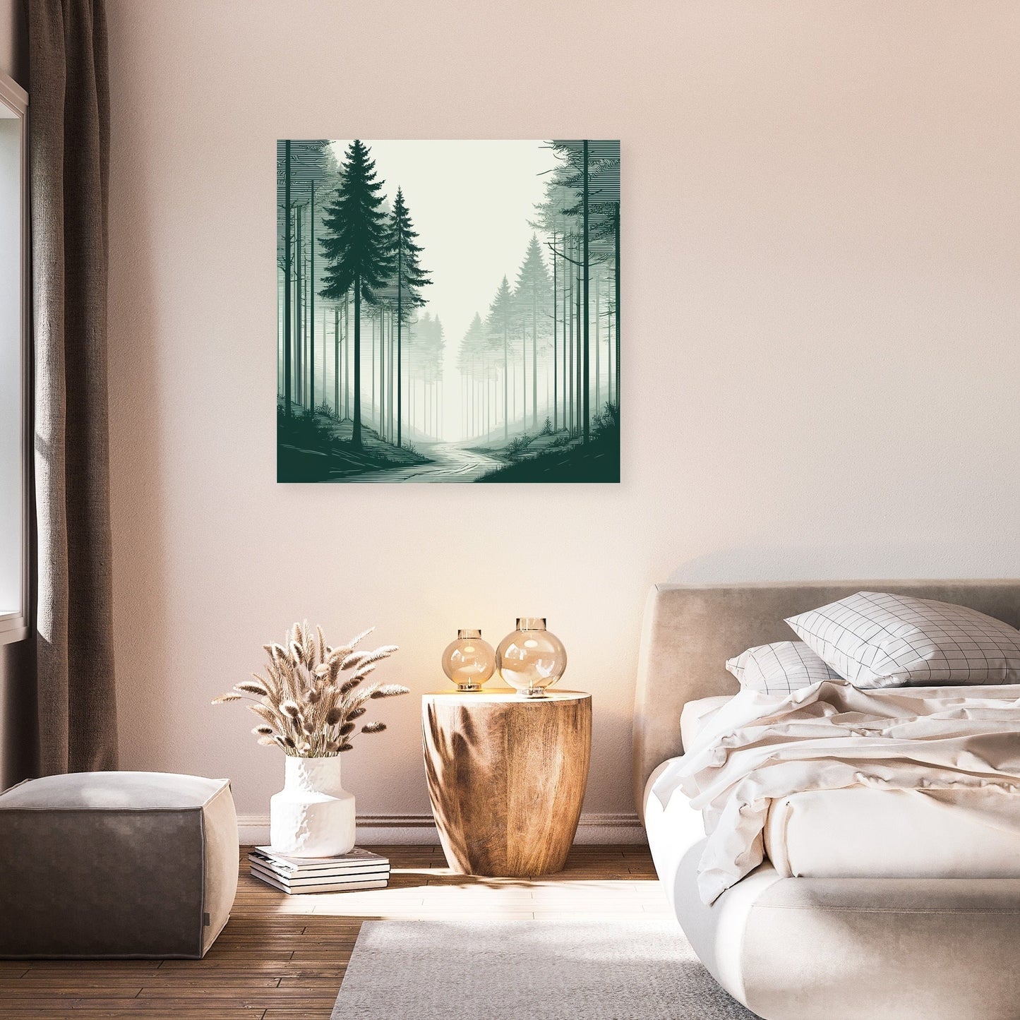 Mystical Forest in Muted Shades Canvas