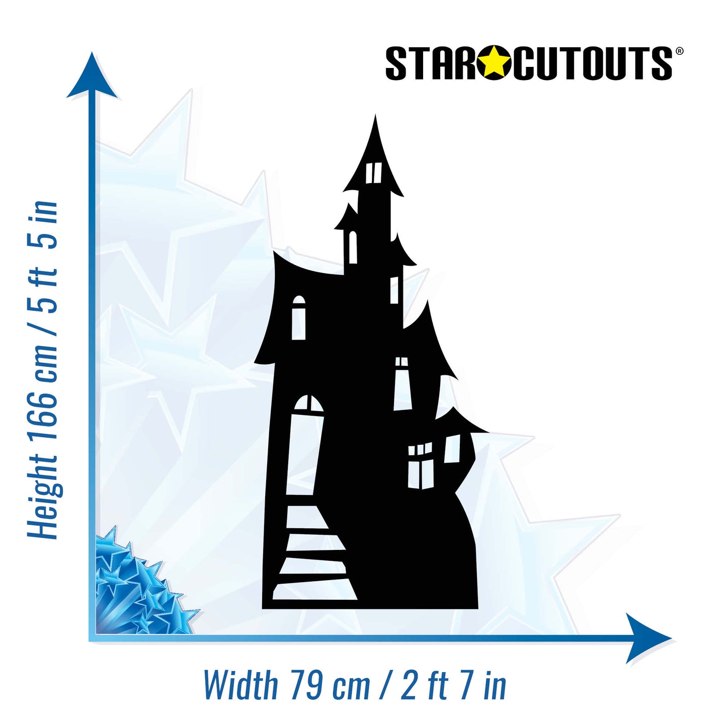 SC051 Haunted House Large (Silhouette) Cardboard Cut Out Height 166cm