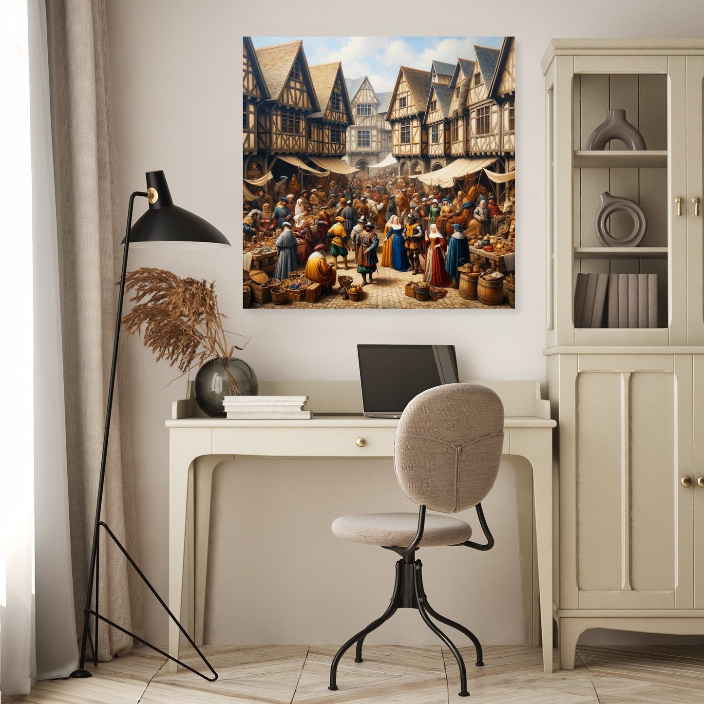 Medieval Market Day Canvas