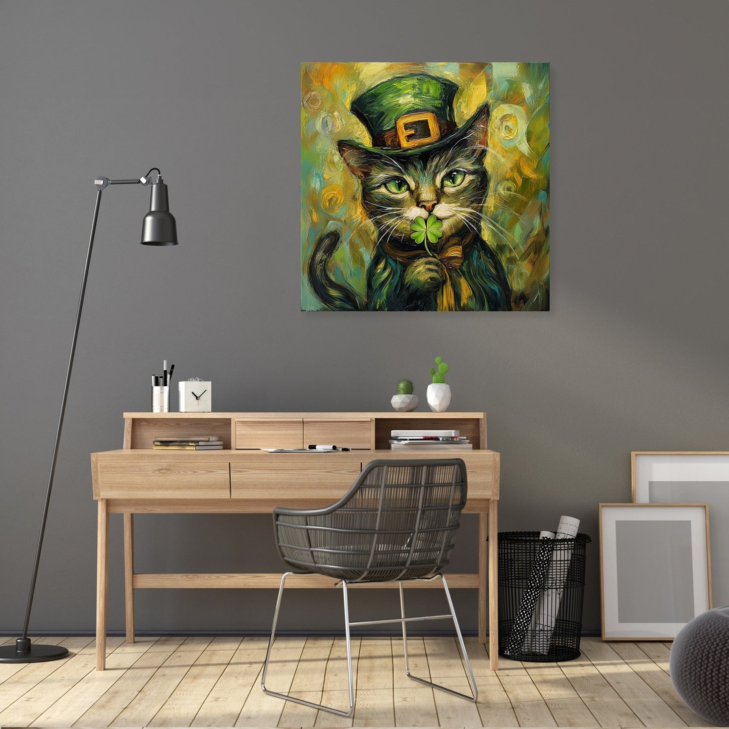Leprechaun Cat Canvas