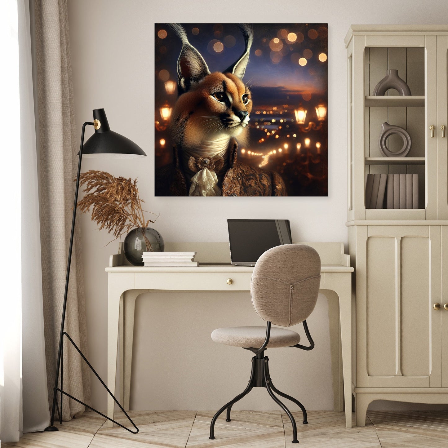 Regal Dusk Caracal Canvas