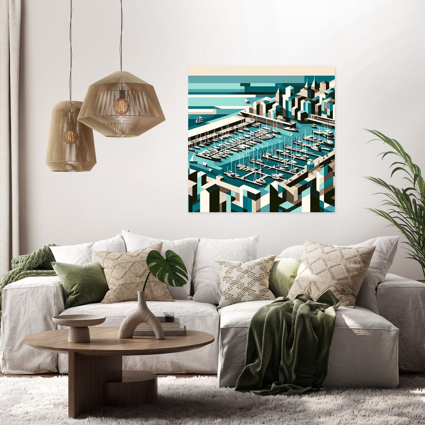 Abstract Brighton Marina Canvas