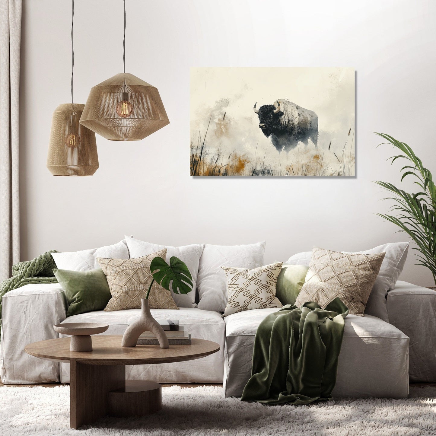 Misty Bison Canvas