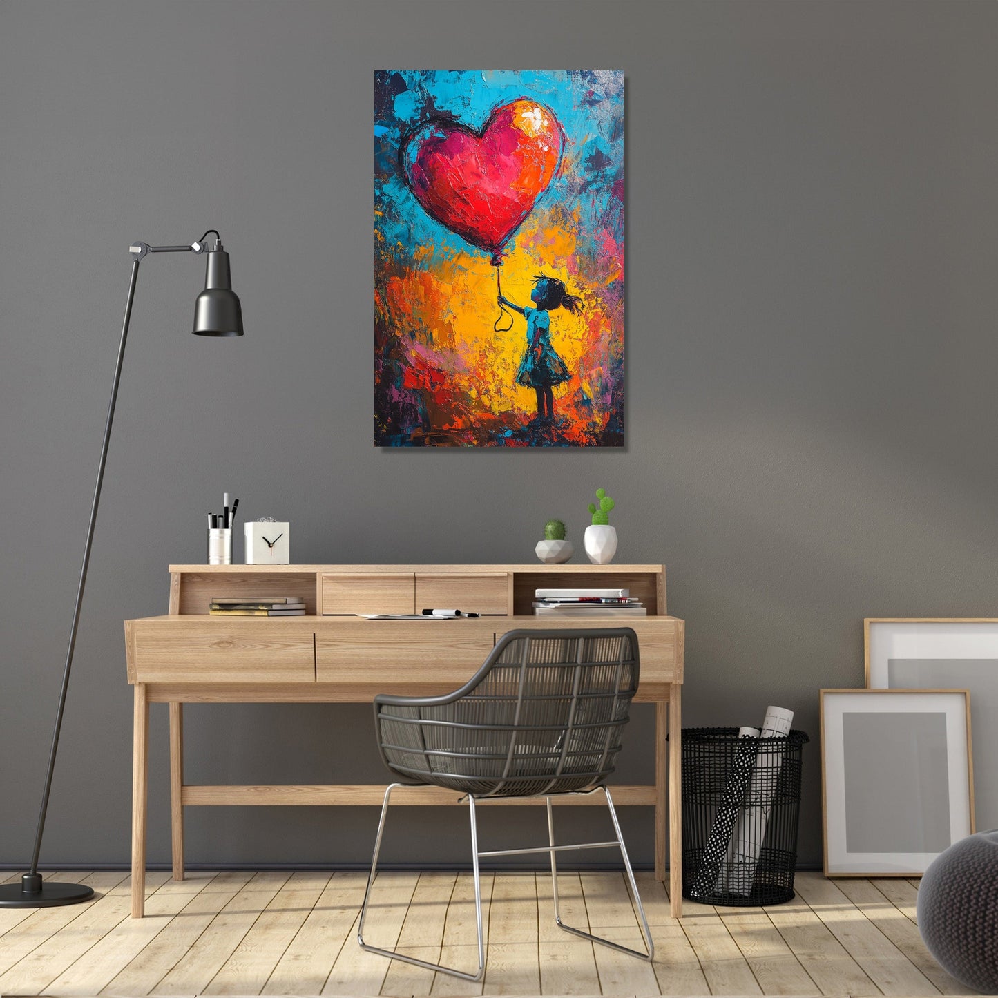 Child's Heart Balloon Canvas