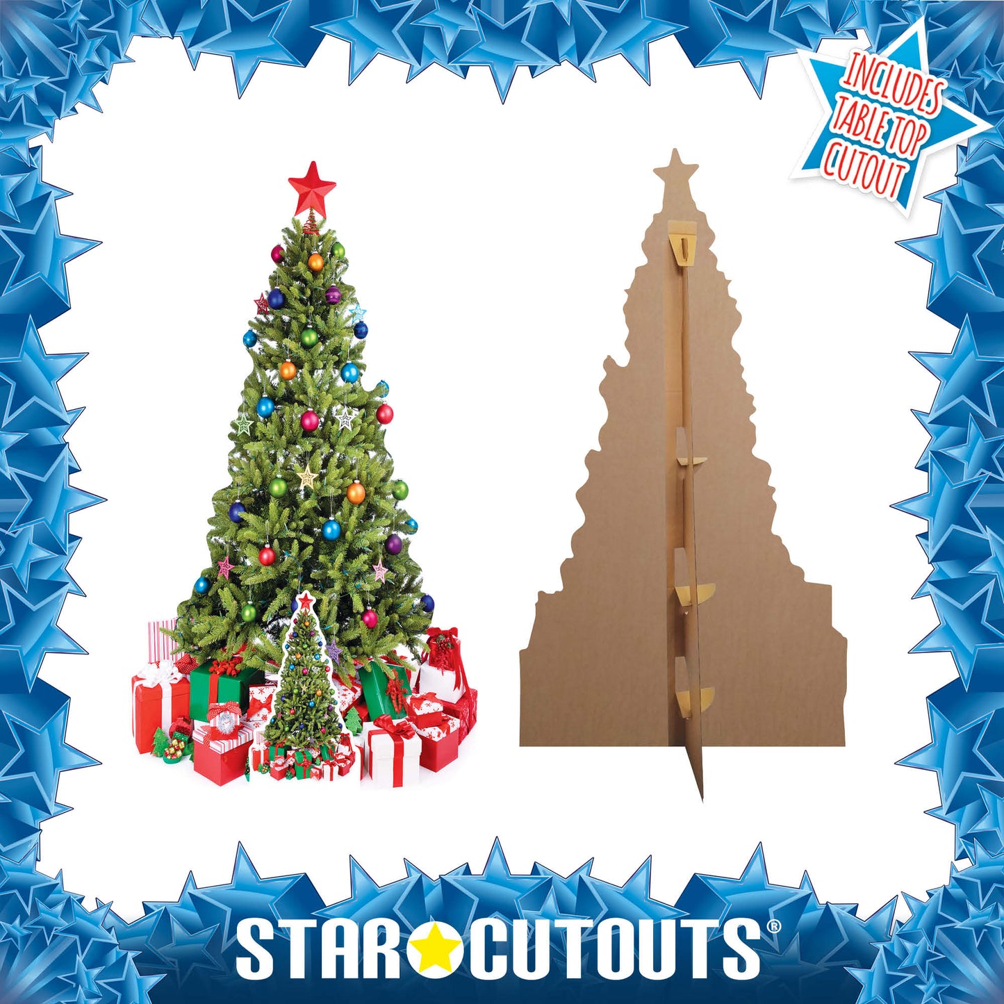 SC057 Christmas Tree Cardboard Cut Out Height 178cm