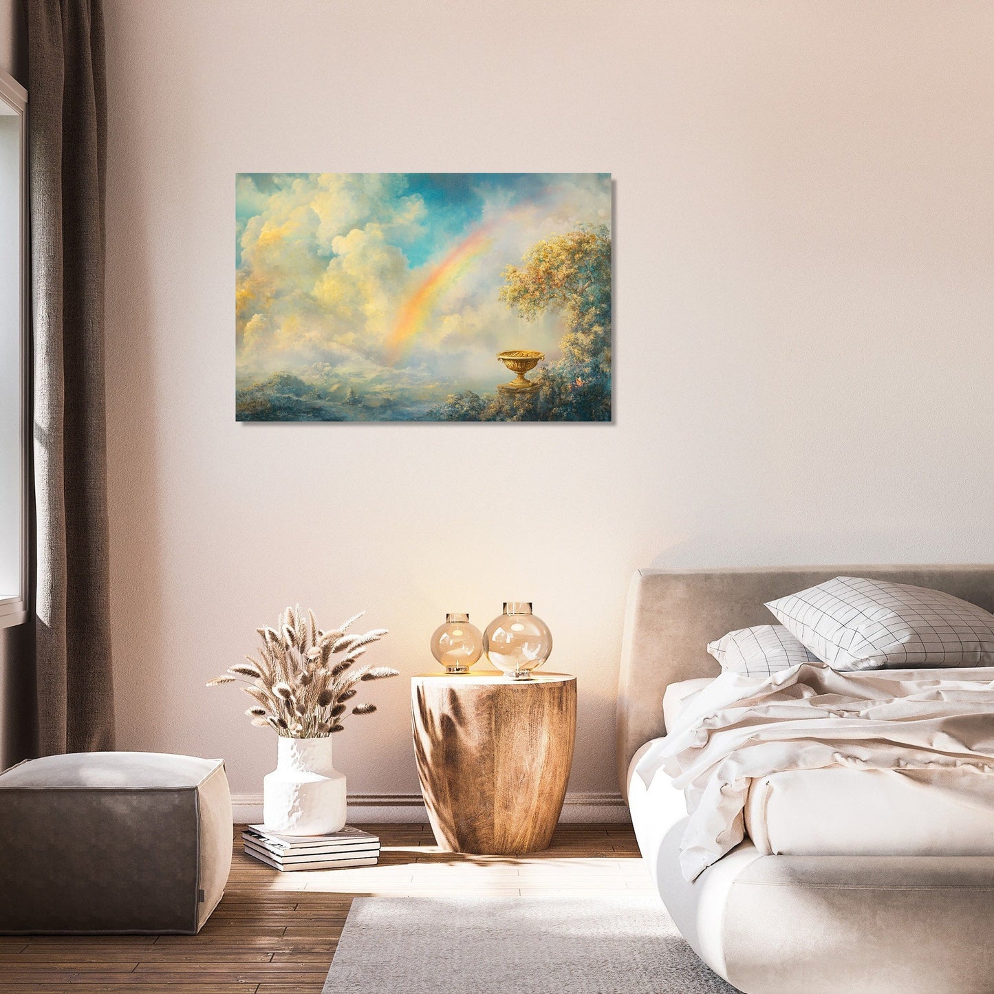Rainbow and Gold Canvas