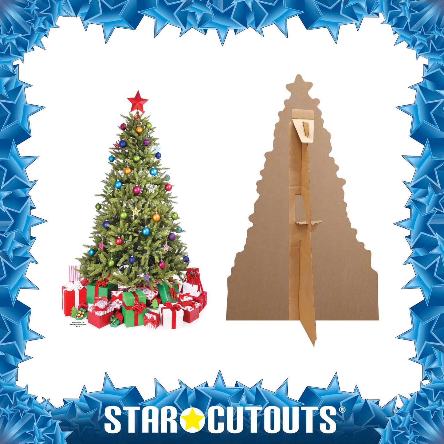 SC058 Small Christmas Tree Cardboard Cut Out Height 88cm