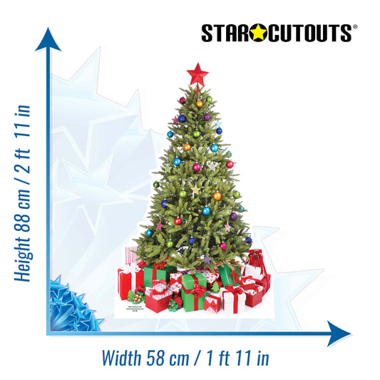 SC058 Small Christmas Tree Cardboard Cut Out Height 88cm