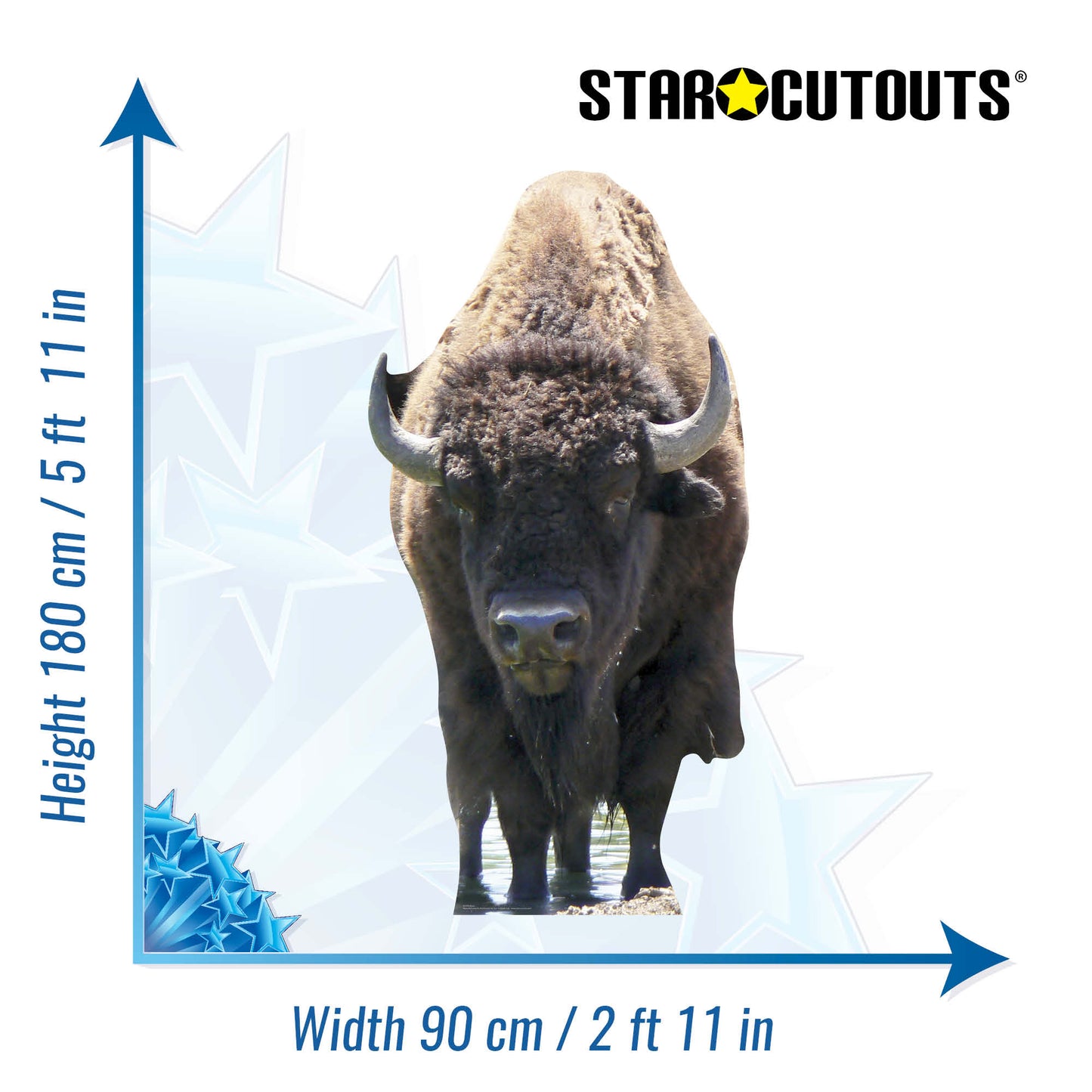SC059 Bison Buffalo Cardboard Cut Out Height 180cm